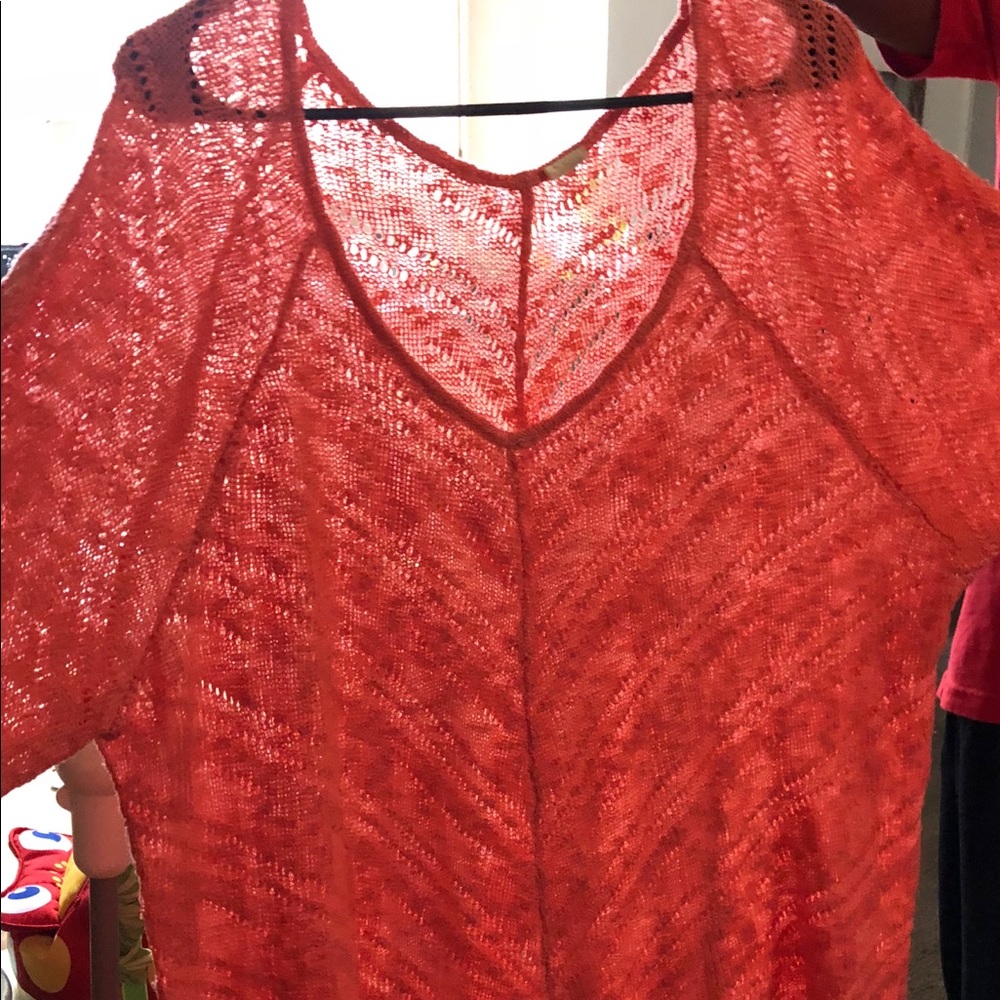 Coral knit sweater
